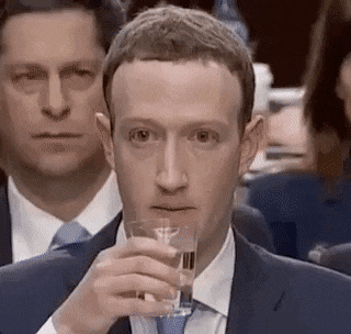 Zuckerberg drinking water